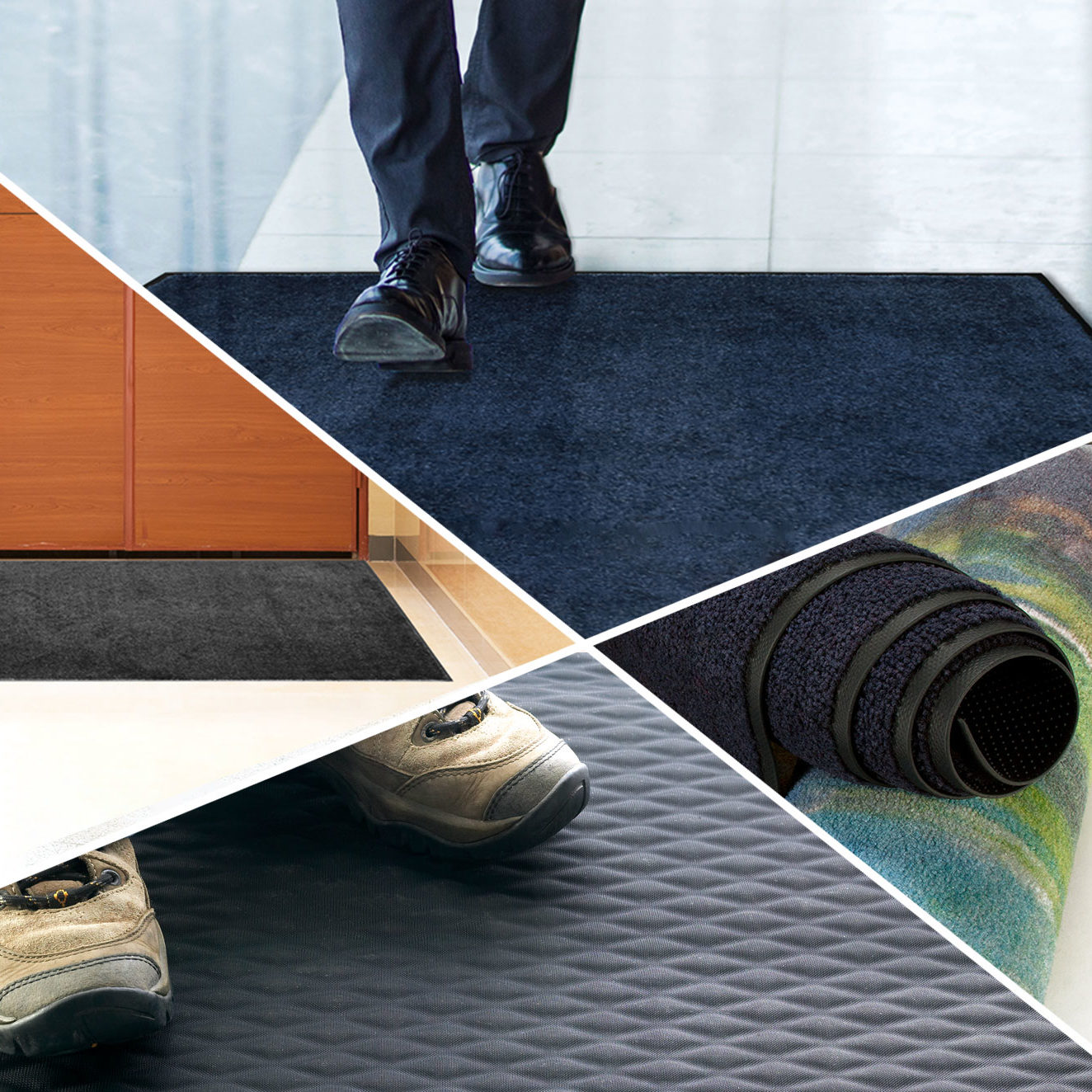 Lechner Services assortment of floor mat options carpeted runner and outdoor scraper mats